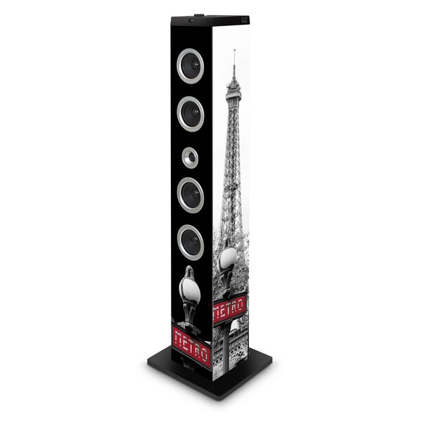 BigBen Premium Sound-Tower TW7 mit 120W mit Eiffelturm Motiv