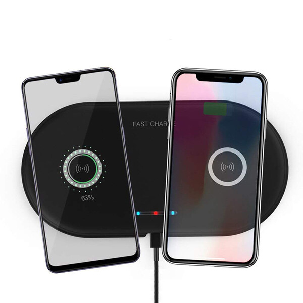 Dual Qi Ladestation für Wireless Charging mit Fast Charge Funktion