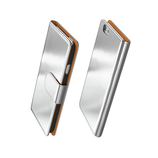 Flip-Case im Metallic-Look für Iphones 6 Plus, 6s Plus Silber