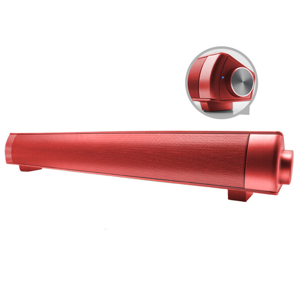 Bluetooth-Soundbar mit integrierten Subwoofern Rot
