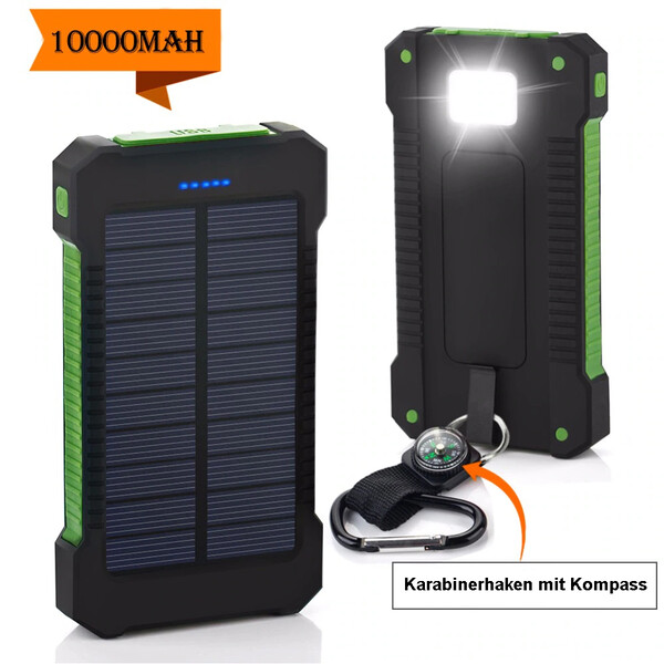 Powerbank mit Solarzellen 10.000 mAh