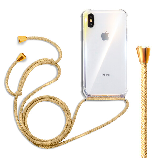 Handykette für iPhones iPhone XS Max Goldenes Nylon