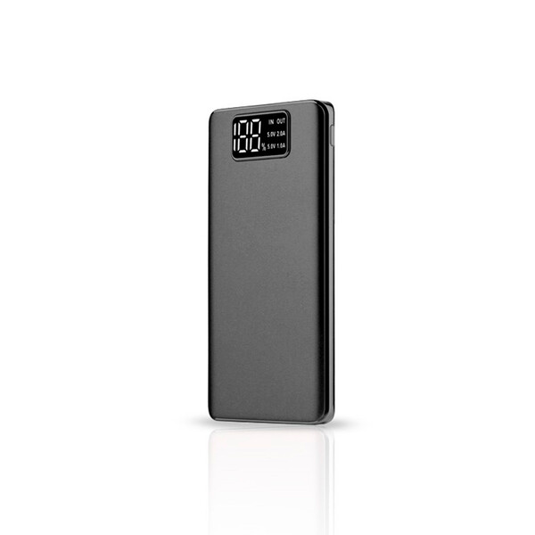 15000 mAh Slim Powerbank Schwarz mit 1m Micro USB Kabel