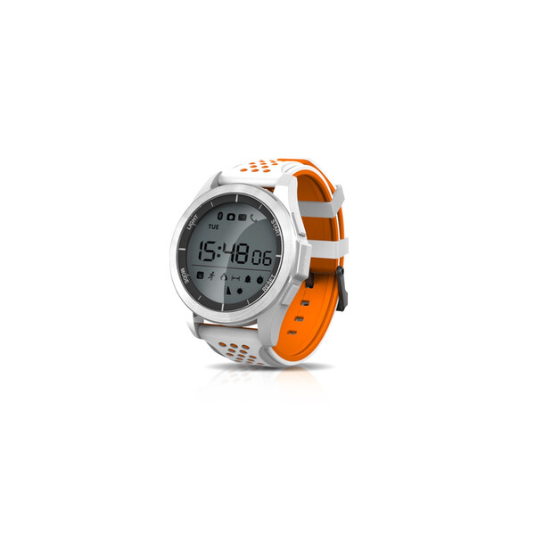 F3 Sportuhr mit Fitness-Monitor Weiß/Orange