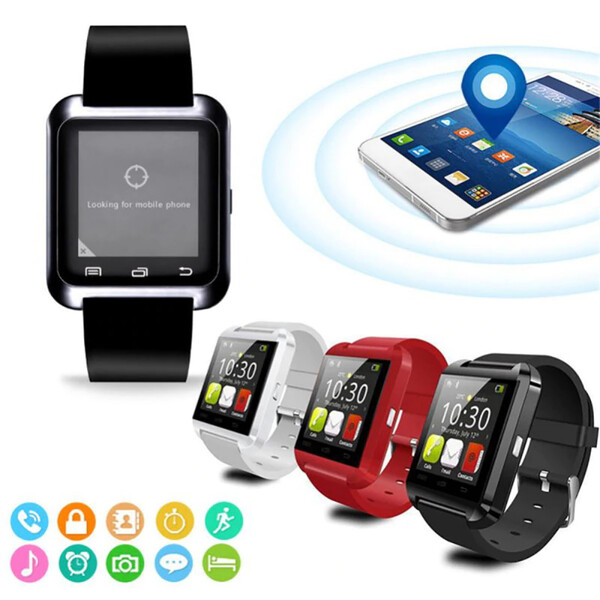 U8 Smartwatch mit Touchscreen-LCD Schwarz