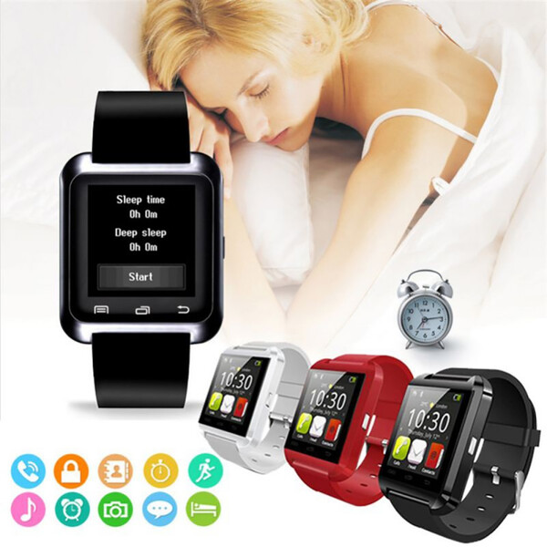 U8 Smartwatch mit Touchscreen-LCD Schwarz