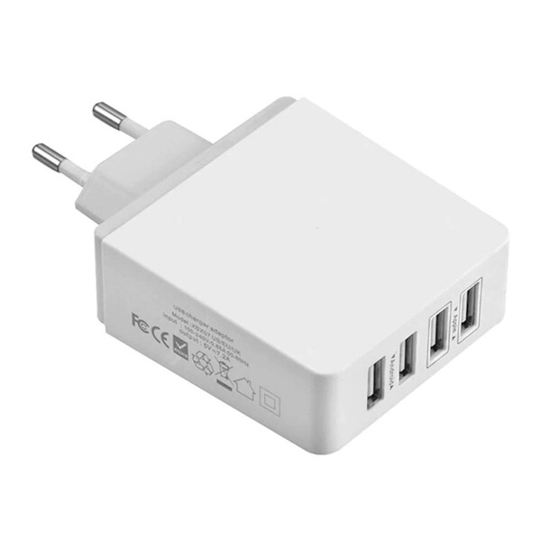 4 port USB Adapter Weiß mit 1m und 3m Lightning Kabel