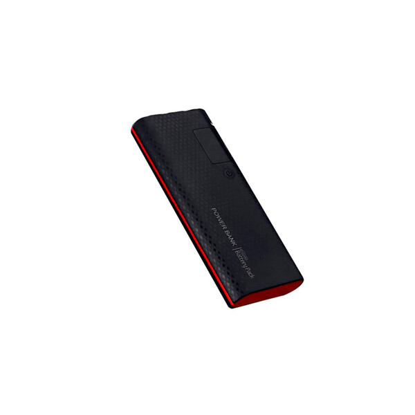 15000 mAh Power Bank mit 3 smarten USB-Ports in Schwarz/Rot