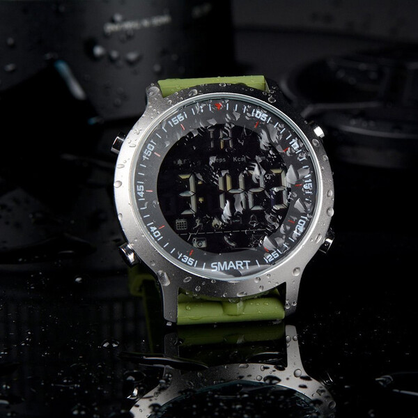 EX18 Wasserdichte Edelstahl Smartwatch Schwarz