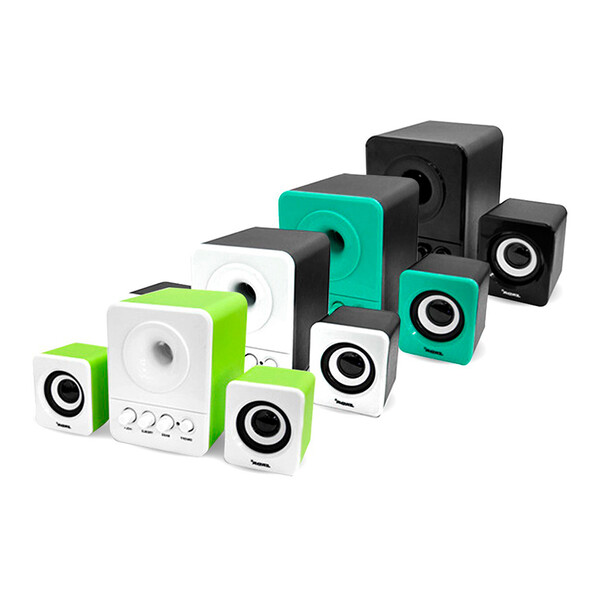 Bluetooth Speaker mit 2 Boxen Weiß/Grün