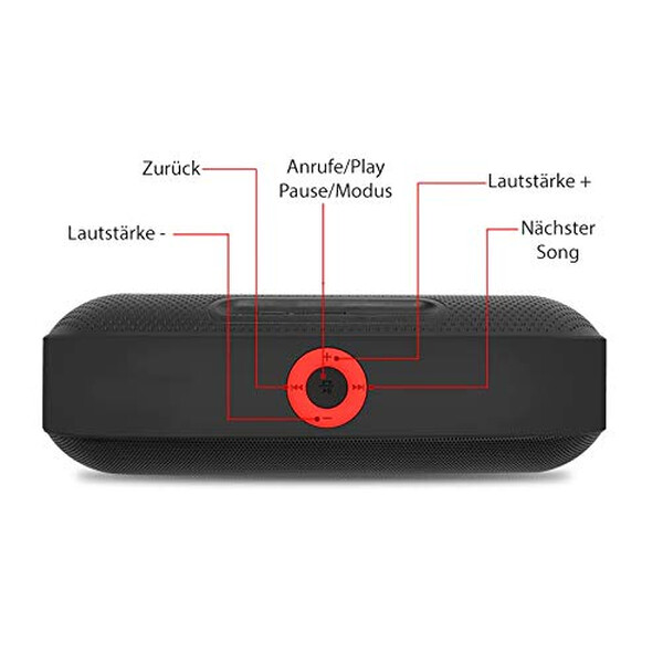 Bluetooth Lautsprecher im Pill Design Rot mit 32GB Micro SD Karte