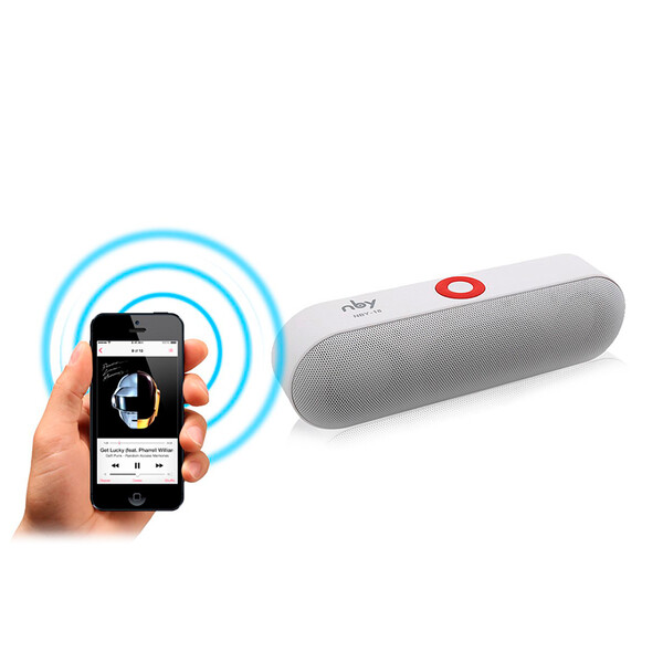 Bluetooth Lautsprecher im Pill Design Weiß mit 32GB Micro SD Karte