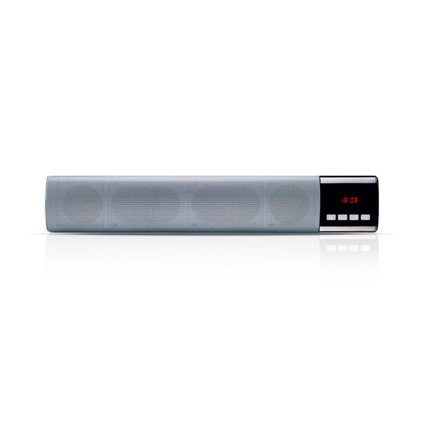 Bluetooth-Mini-Soundbar mit Displayanzeige Silber Mit 32GB Micro SD
