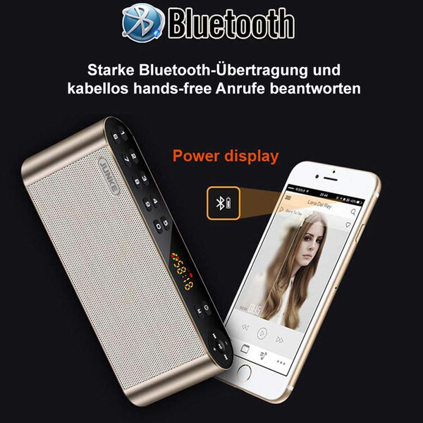Kabelloser Bluetooth Lautsprecher mit Edelstahlgehäuse Schwarz