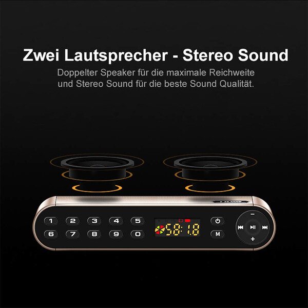 Kabelloser Bluetooth Lautsprecher mit Edelstahlgehäuse Silber