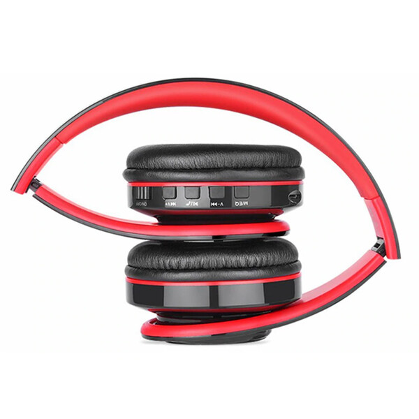 Leichte Kopfhörer ohne Kabel und mit eingebautem Mikrofon Rot