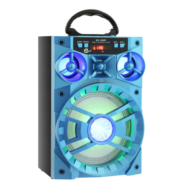 Tragbarer Lautsprecher mit Neon Beleuchtung Blau Mini