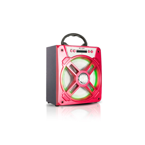 Tragbarer Lautsprecher mit Neon Beleuchtung Rot Mini