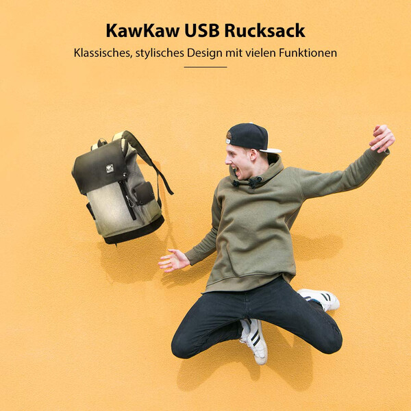 Multifunktionaler USB-Rucksack Schwarzes Oberteil