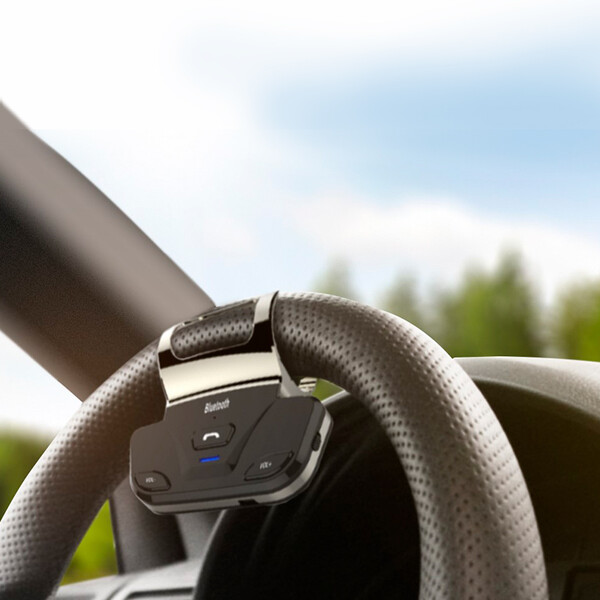 Bluetooth-Freisprechanlage für das Lenkrad mit verstellbarer Halterung Schwarz