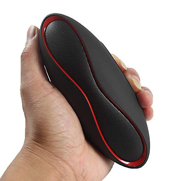 Bluetooth Lautsprecher Football-Form Schwarz/Rot mit 32GB card