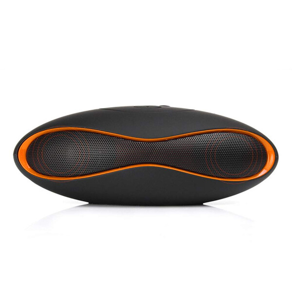 Bluetooth Lautsprecher Football-Form Schwarz/Orange mit 32GB card
