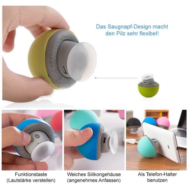 Bluetooth-Lautsprecher im Pilz-Design Blau