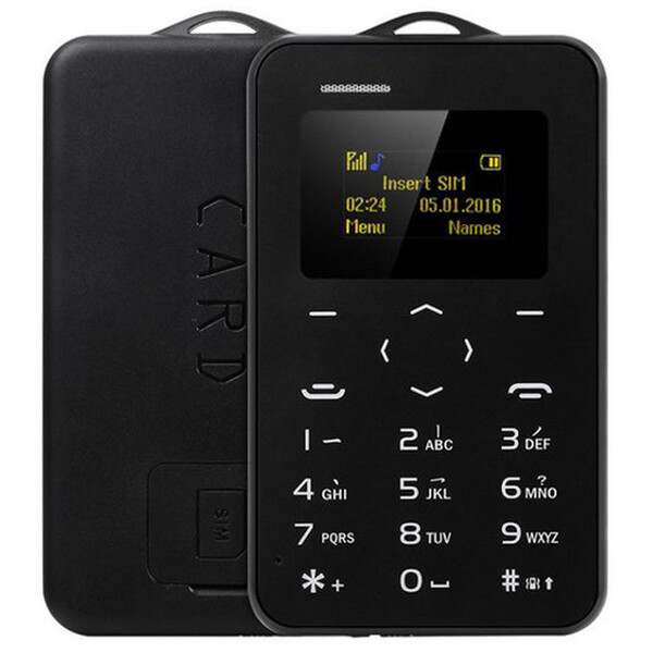 Mini-Telefon mit Nano-SIM-Slot und Bluetooth-Funktion Schwarz