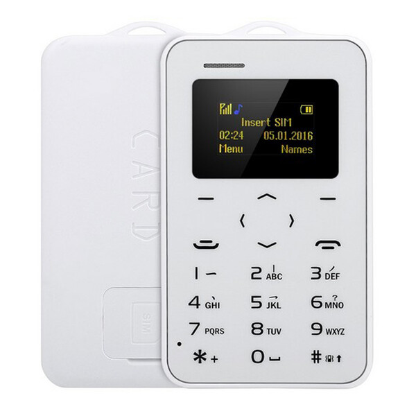 Mini-Telefon mit Nano-SIM-Slot und Bluetooth-Funktion Weiß