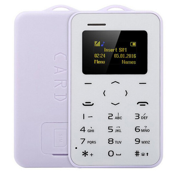 Mini-Telefon mit Nano-SIM-Slot und Bluetooth-Funktion Lila