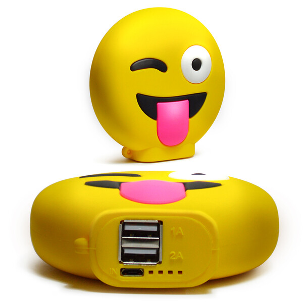 8800 mAh Emoji Powerbank - Klein und Leistungsstark für unterwegs Kuss mit 1m Typ C Kabel