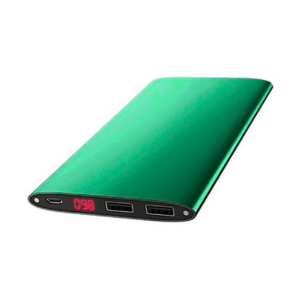12000 mAh Powerbank Aluminium Case Grün mit 1m Micro USB Kabel