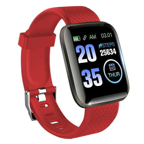 Ultraleichte Smartwatch mit Pulsmesser Rot