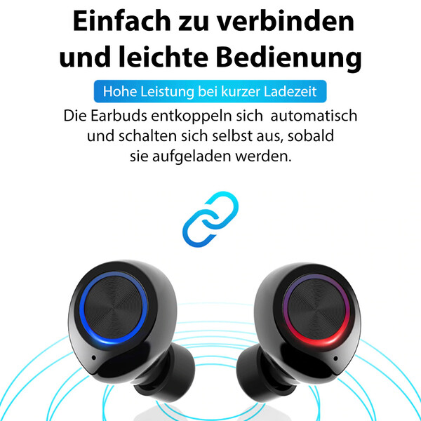 Bluetooth In Ear Kopfhörer mit portabler Ladebox Schwarz
