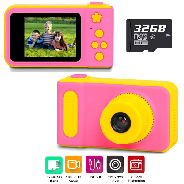 KawKaw Digitale Kamera für Kinder Pink