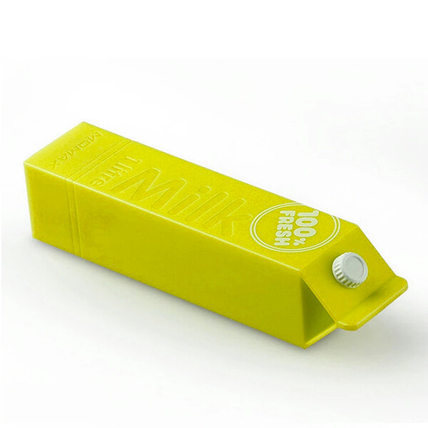 2600mAh Mini Powerbank Milch Karton in Weiß mit 1m Micro USB Kabel