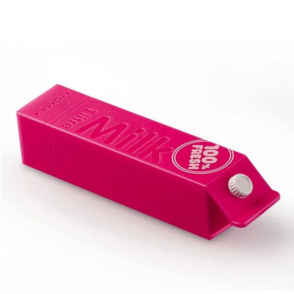2600mAh Mini Powerbank Milch Karton in Pink mit 1m Micro USB Kabel