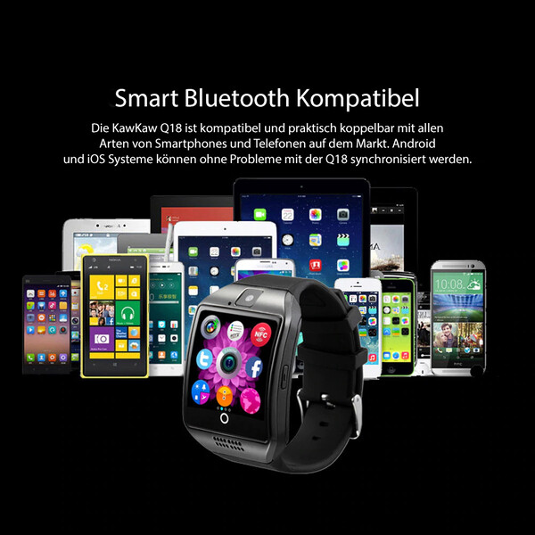Q18 Smartwatch mit High-Capture-Display und Smartcam Weiß