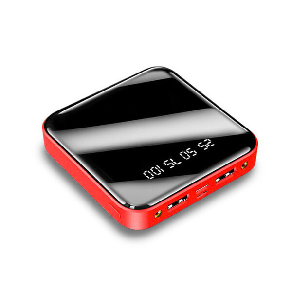 20.000mAh Mini Powerbank mit Fast Charge und 2 USB in Rot