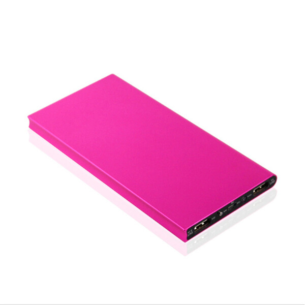 12000 mAh Ultraslim Edelstahl Power Bank Pink mit 1m Micro USB Kabel