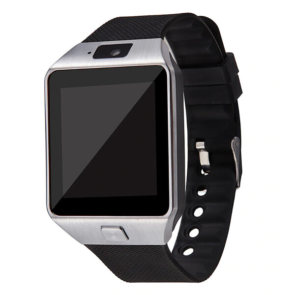 DZ09 Smartwatch mit Kamera Silber mit schwarzem Armband