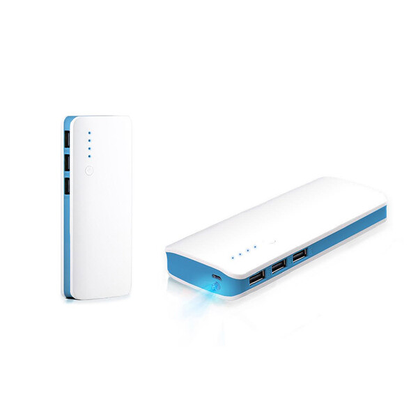 Powerbank 20.000 mAh Blau mit 1m Micro USB Kabel