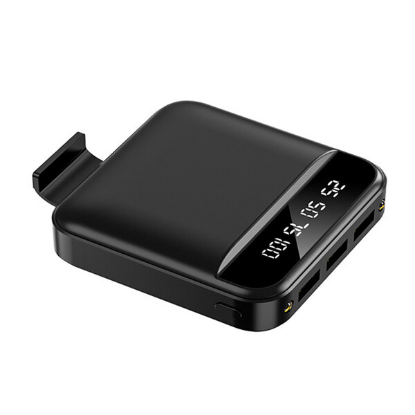 Mini Powerbank mit 20.000mAh Schwarz mit 1m Micro USB Kabel