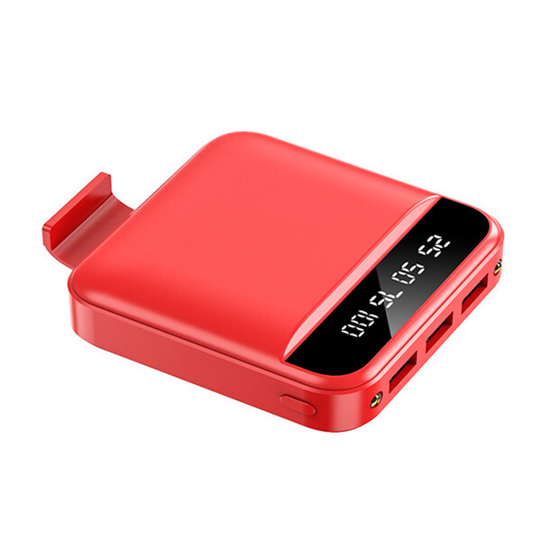 Mini Powerbank mit 20.000mAh Rot mit 1m Micro USB Kabel