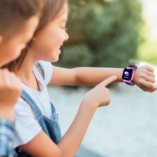 Kinder Smartwatch Telefonuhr Pink mit 32GB Micro SD Karte