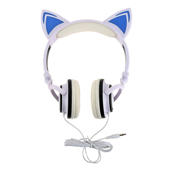 Katzenohren Kopfhörer mit Noise-Cancelling und weicher Polsterung Schwarz/Pink