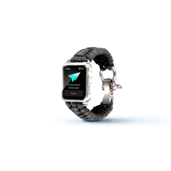 KawKaw Stoffarmband für die Apple Watch Grau 44mm