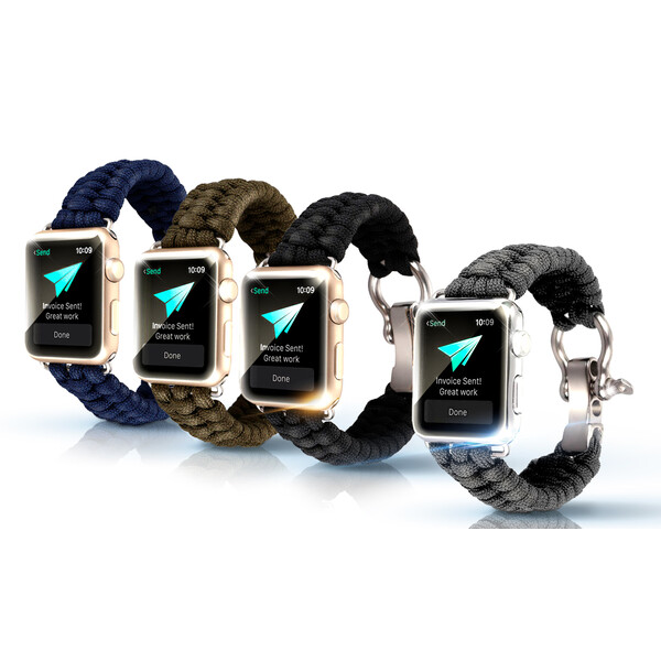 KawKaw Stoffarmband für die Apple Watch Blau Metallic 38mm