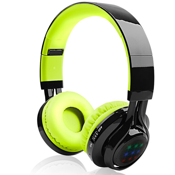Kopfhörer mit Bluetooth und Ultrabass in Neonfarben Blau