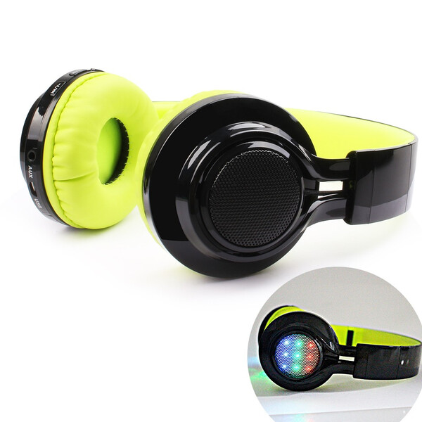 Kopfhörer mit Bluetooth und Ultrabass in Neonfarben Grün